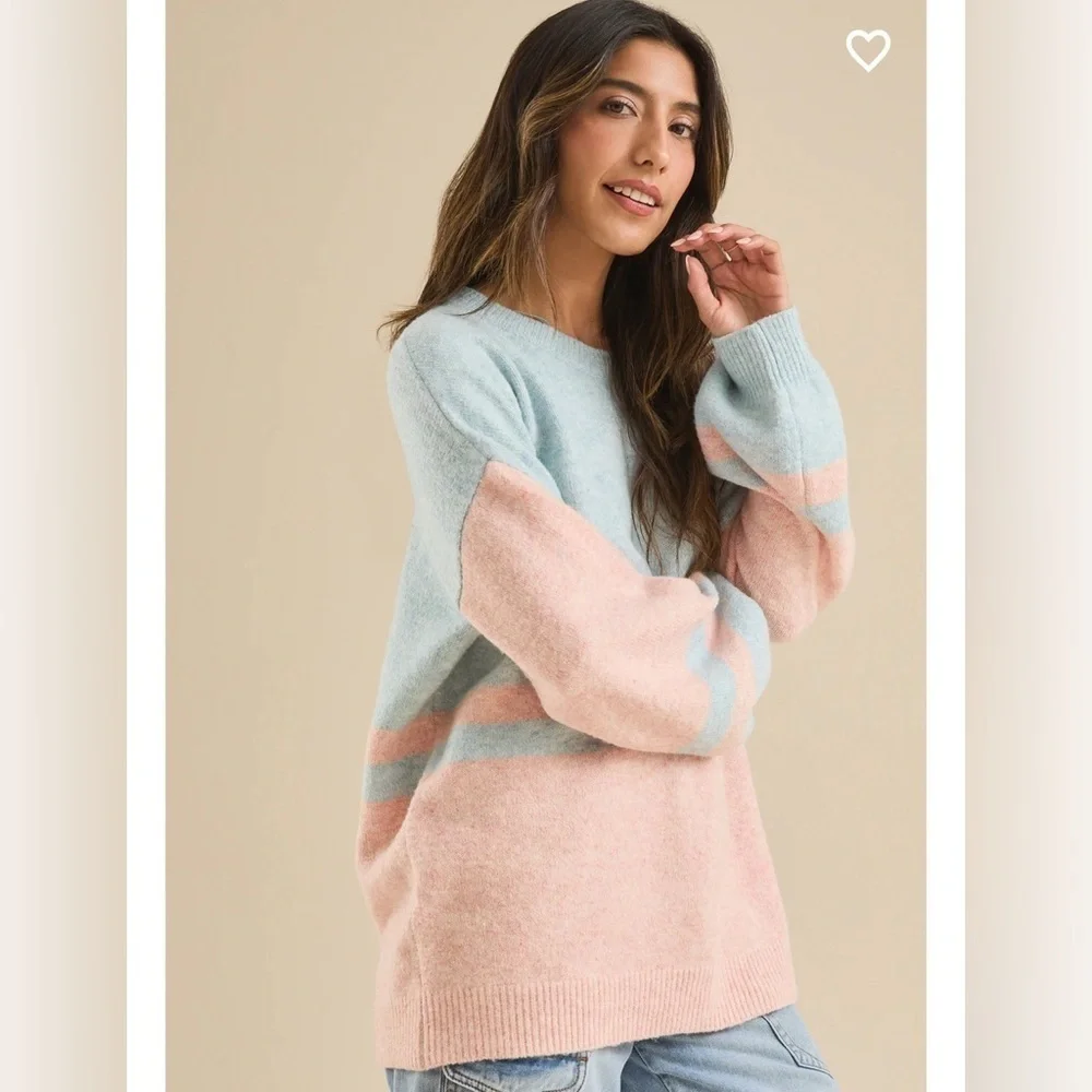 New with tags Altar’d state charity color block striped sweater_3